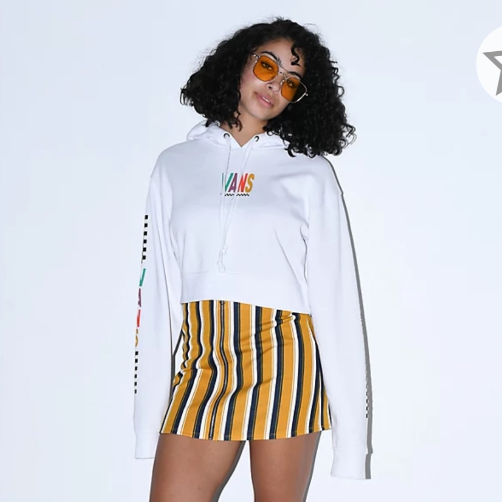 Size extra large white vans cropped hoodie xl